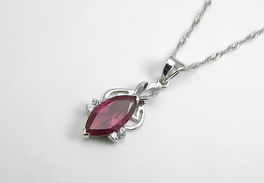 925銀飾批發(fā) 紅剛玉吊墜與純銀項(xiàng)鏈天然寶石時(shí)尚首飾，廠家直銷圖片及價(jià)格解析